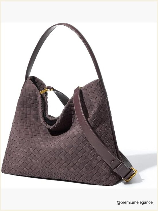 Handbags - Faux Suede Woven Hobo Bag Large Capacity Crossbody Shoulder Tote Purse